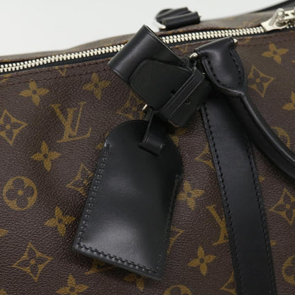 LOUIS VUITTON Monogram Macassar Keepall Bandouliere 55 M56714 Auth 30568A