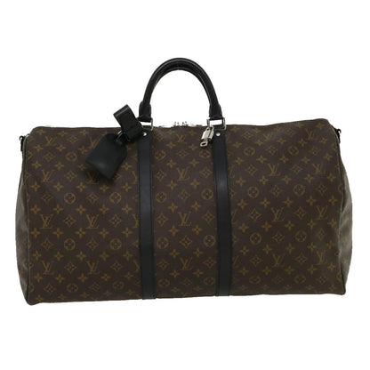 LOUIS VUITTON Monogram Macassar Keepall Bandouliere 55 M56714 Auth 30568A