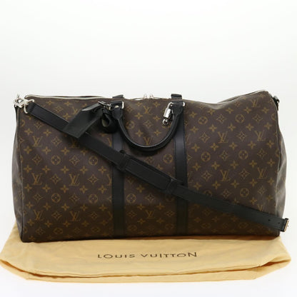 LOUIS VUITTON Monogram Macassar Keepall Bandouliere 55 M56714 Auth 30568A