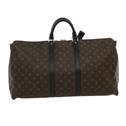 LOUIS VUITTON Monogram Macassar Keepall Bandouliere 55 M56714 Auth 30568A