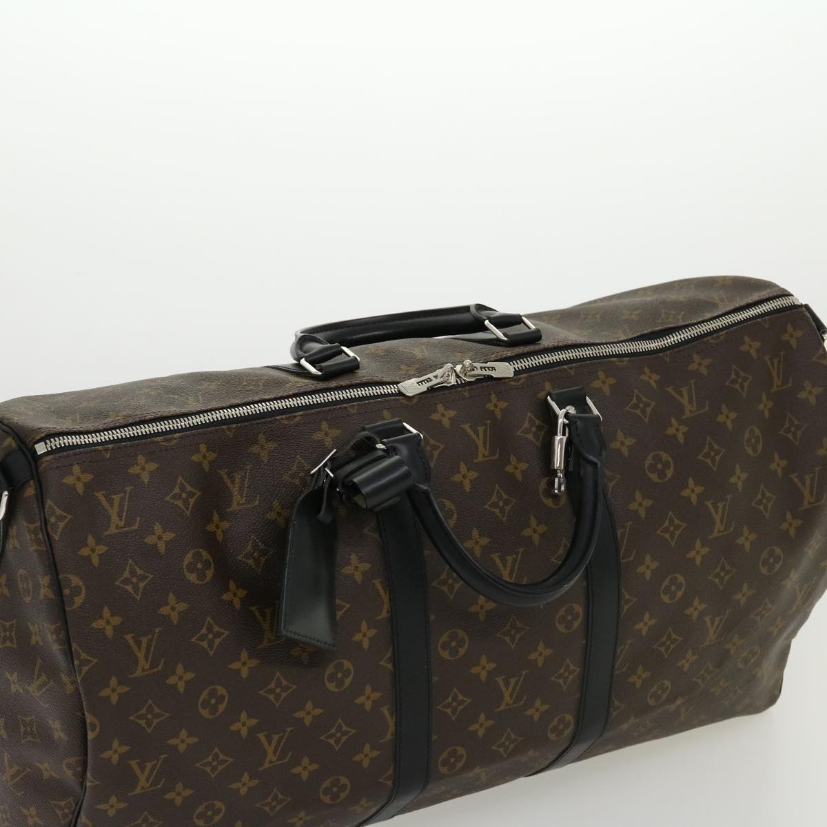 LOUIS VUITTON Monogram Macassar Keepall Bandouliere 55 M56714 Auth 30568A