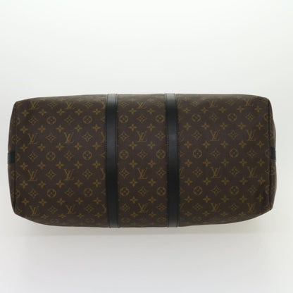 LOUIS VUITTON Monogram Macassar Keepall Bandouliere 55 M56714 Auth 30568A