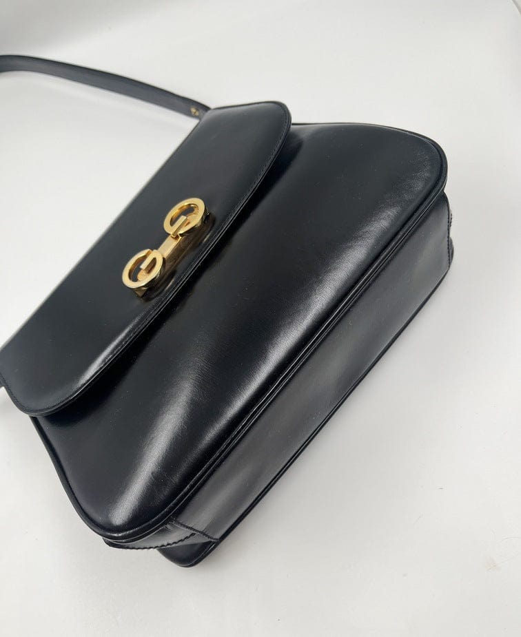 Stunning Vintage Gucci Box Bag - Black Leather