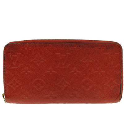 LOUIS VUITTON Monogram Empreinte Zippy Wallet Red M61865 LV Auth 31039