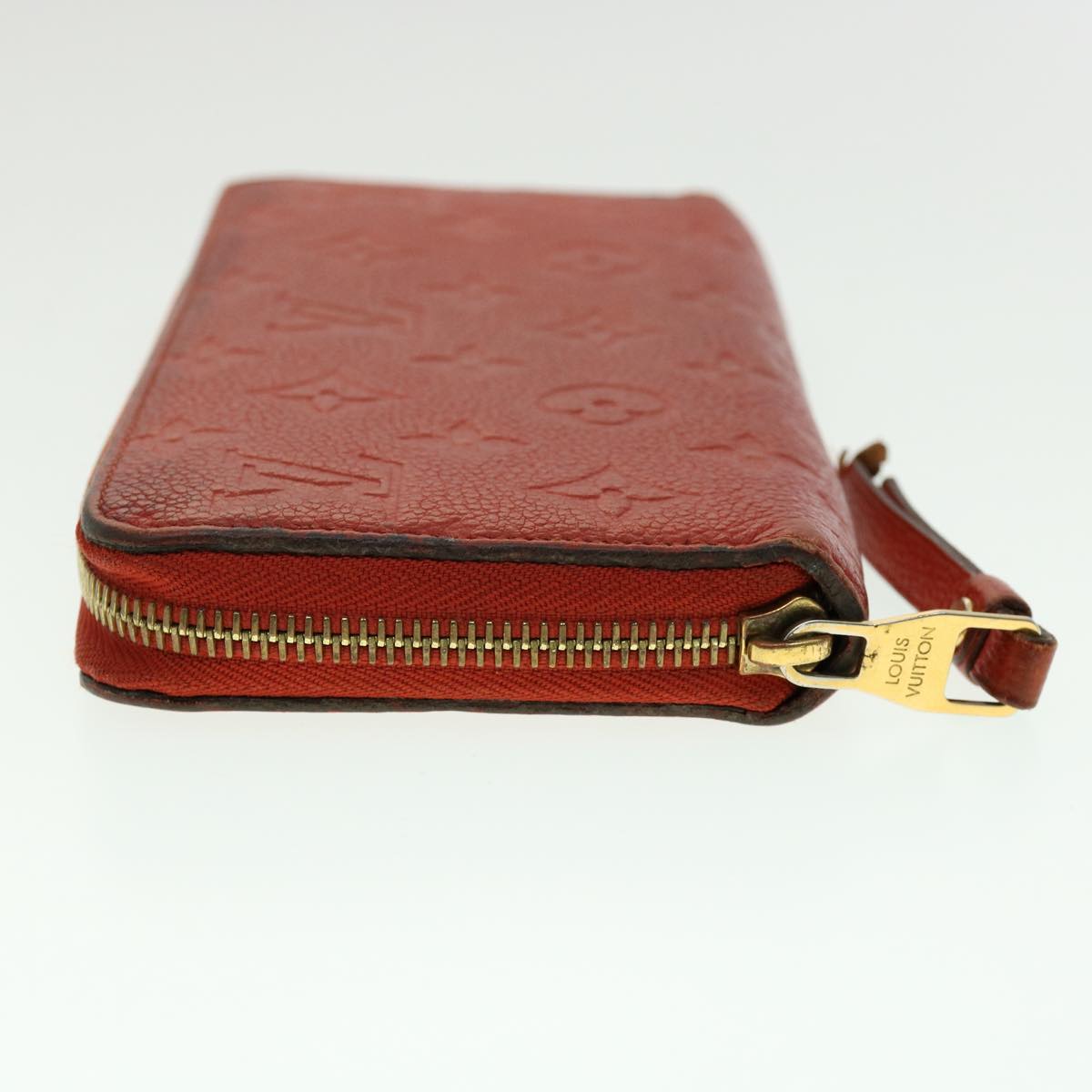 LOUIS VUITTON Monogram Empreinte Zippy Wallet Red M61865 LV Auth 31039