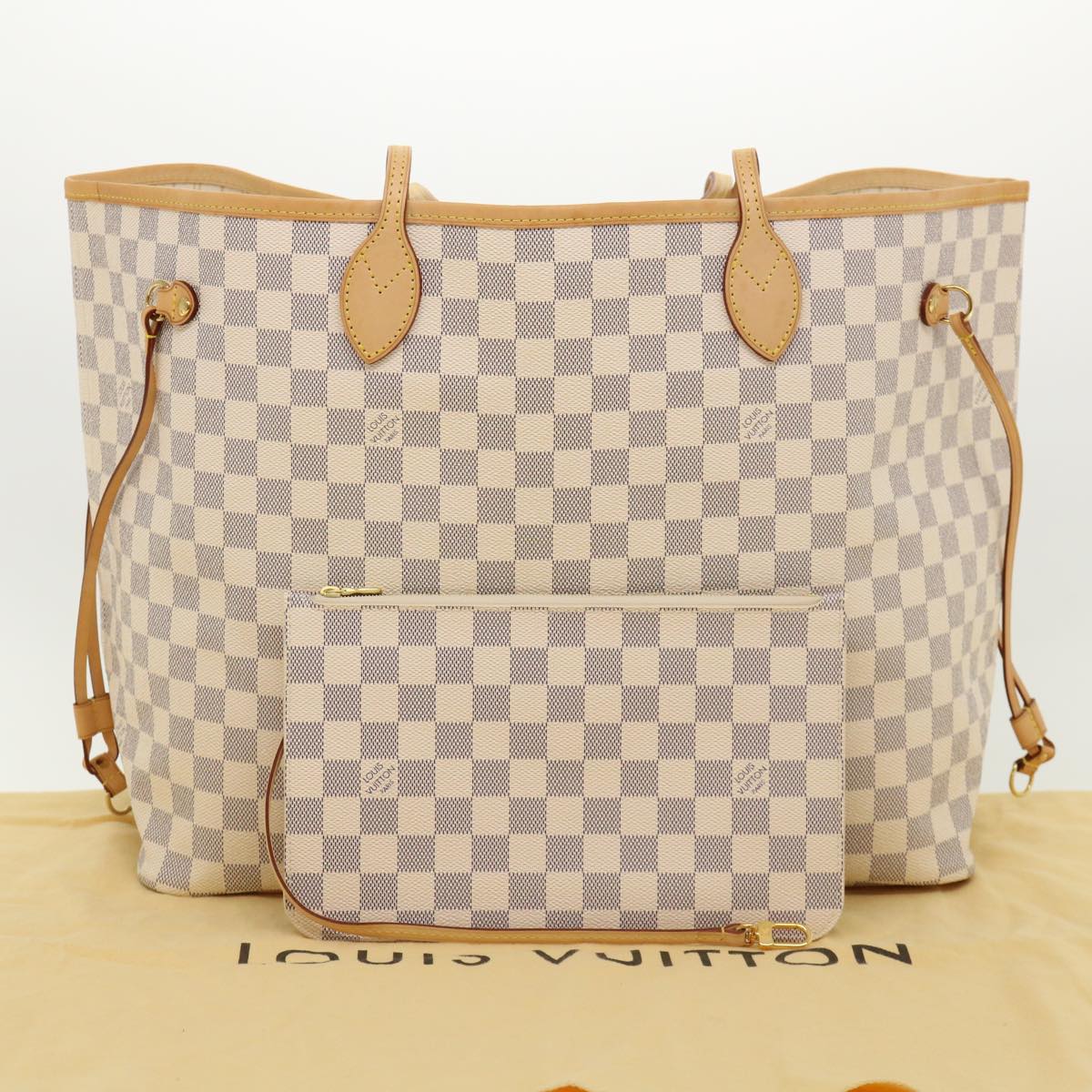 LOUIS VUITTON Damier Azur Neverfull GM Tote Bag N41360 LV  31476