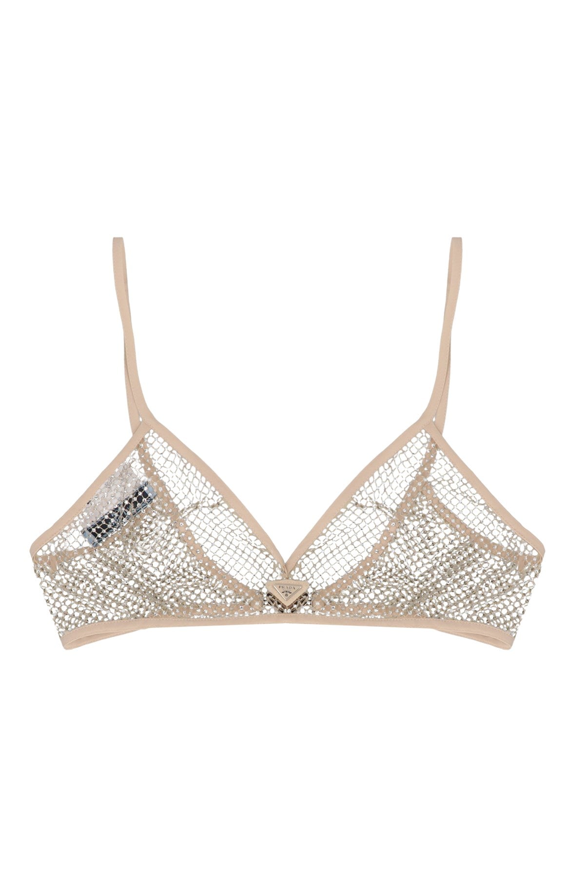 Prada Women Rhinestone Mesh Bra