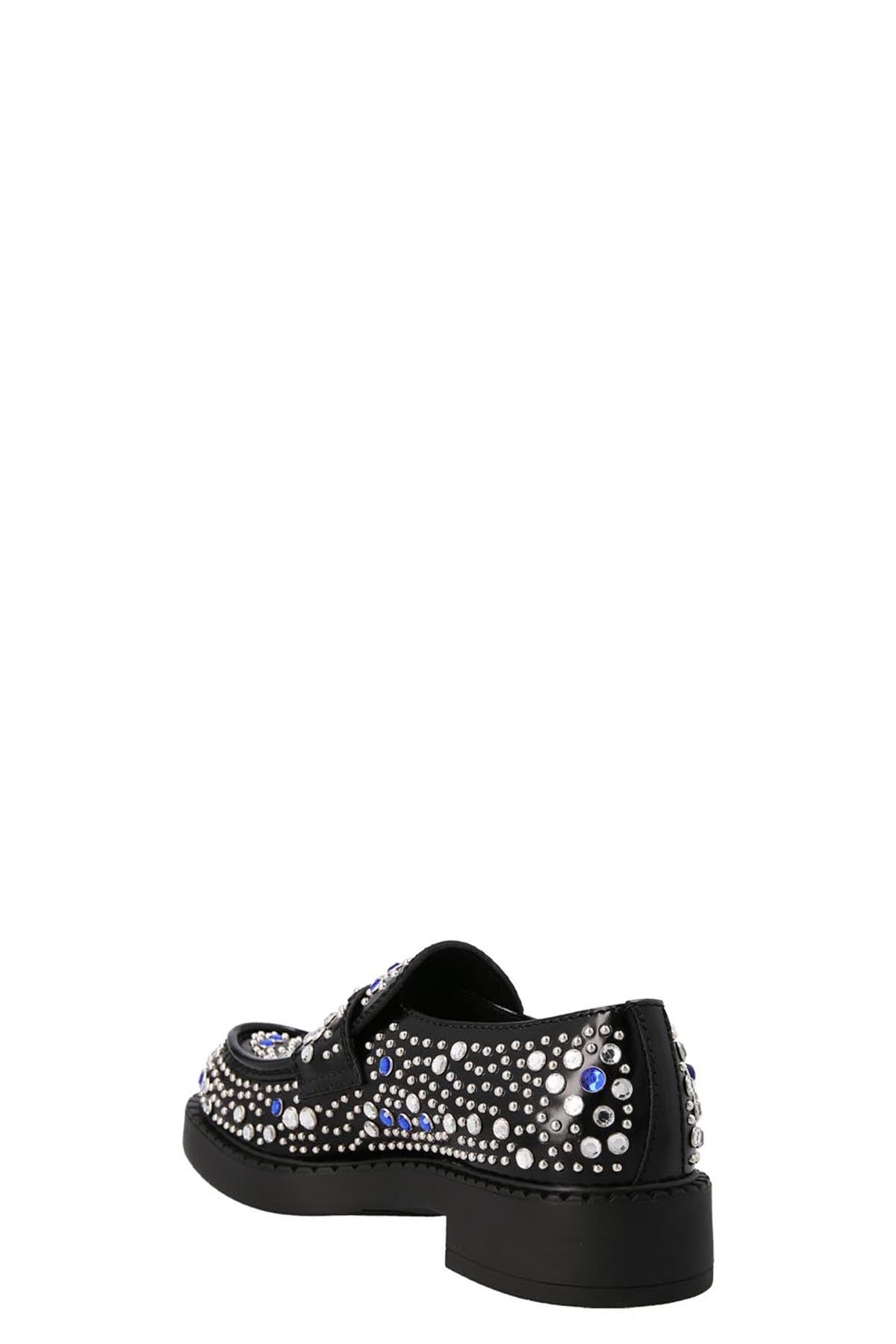 Prada Men Sequin Stud Loafers