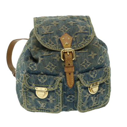 LOUIS VUITTON Monogram Denim Sac A Dos PM Backpack Blue M95057 LV  32418