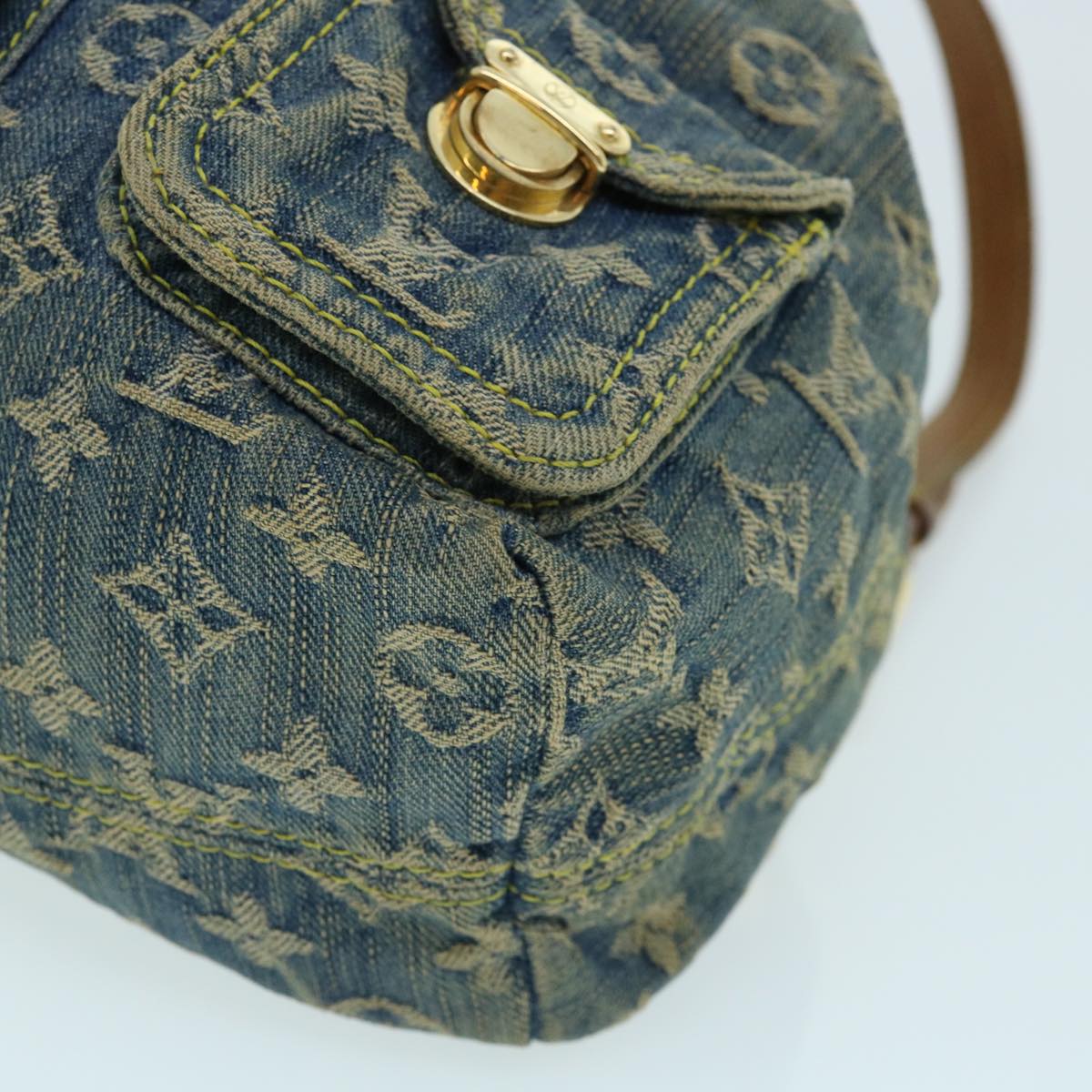 LOUIS VUITTON Monogram Denim Sac A Dos PM Backpack Blue M95057 LV  32418