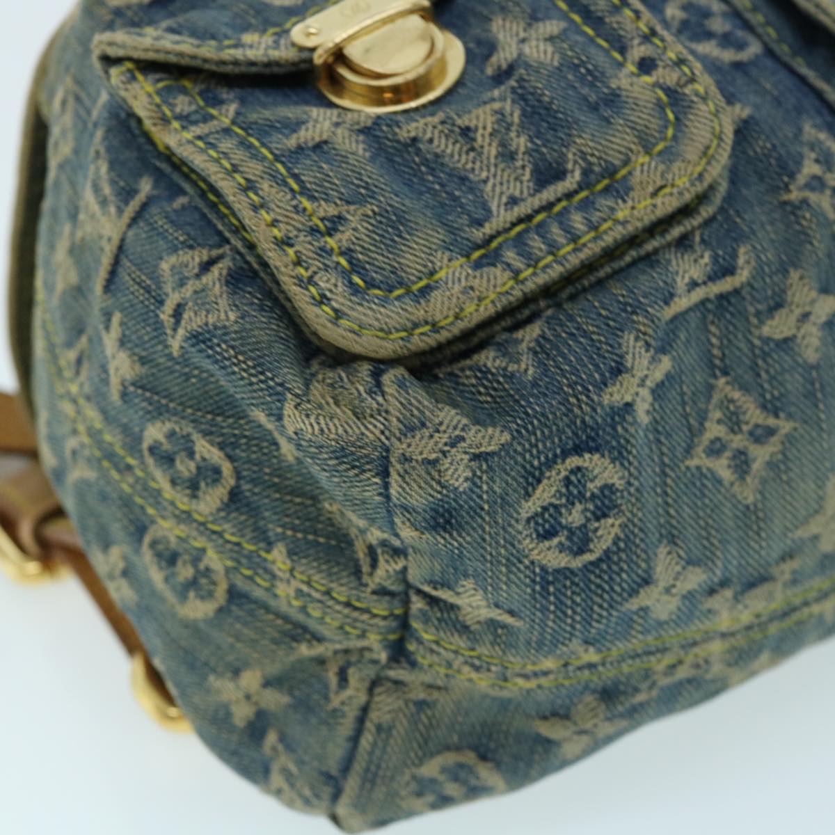 LOUIS VUITTON Monogram Denim Sac A Dos PM Backpack Blue M95057 LV  32418