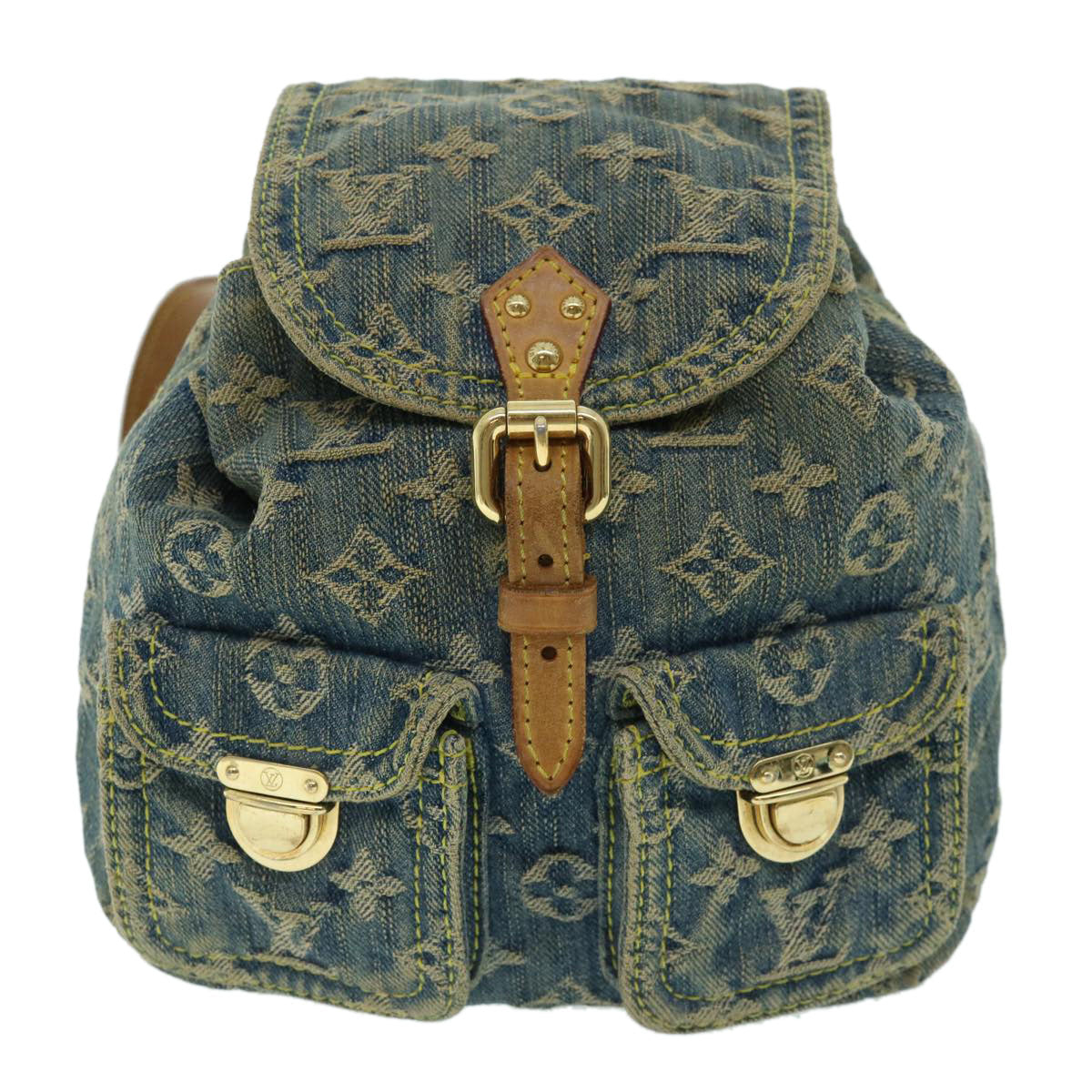 LOUIS VUITTON Monogram Denim Sac A Dos PM Backpack Blue M95057 LV  32418