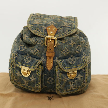 LOUIS VUITTON Monogram Denim Sac A Dos PM Backpack Blue M95057 LV  32418