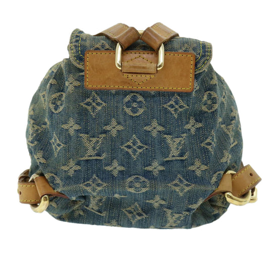 LOUIS VUITTON Monogram Denim Sac A Dos PM Backpack Blue M95057 LV  32418