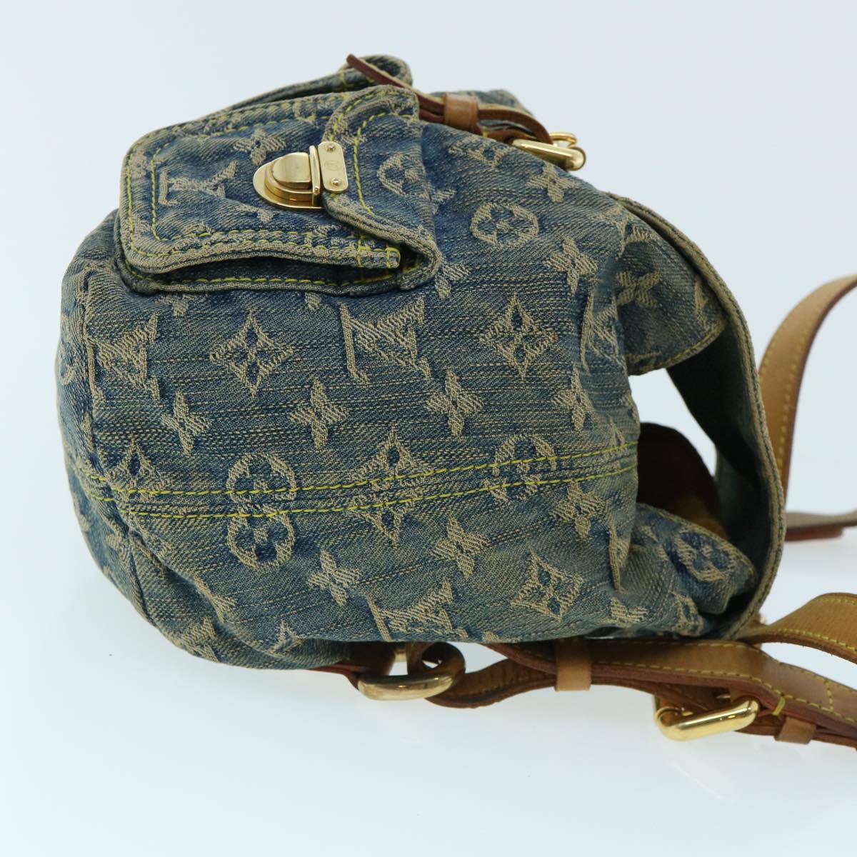 LOUIS VUITTON Monogram Denim Sac A Dos PM Backpack Blue M95057 LV  32418