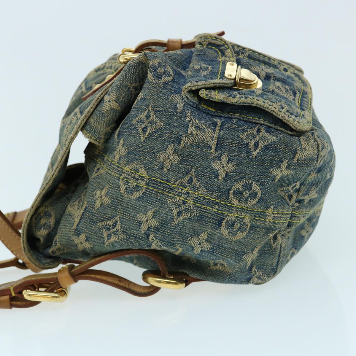 LOUIS VUITTON Monogram Denim Sac A Dos PM Backpack Blue M95057 LV  32418