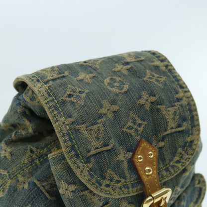 LOUIS VUITTON Monogram Denim Sac A Dos PM Backpack Blue M95057 LV  32418