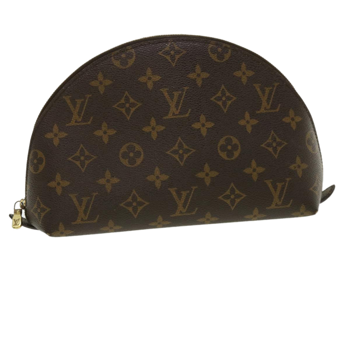 LOUIS VUITTON Monogram Trousse Demi Ronde Cosmetic Pouch M47520 LV Auth 33337