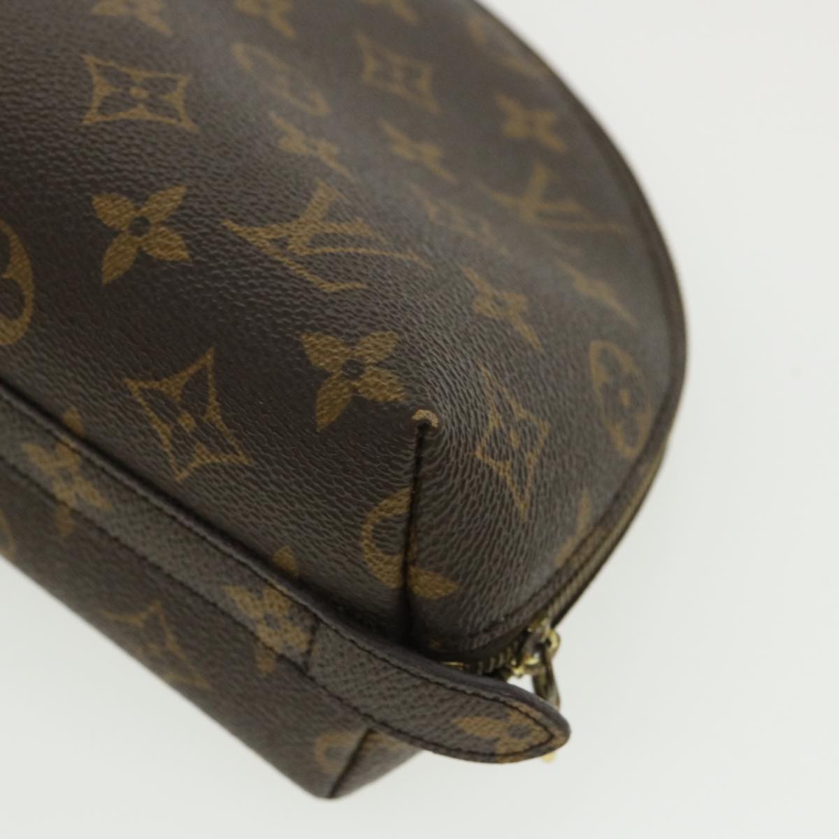 LOUIS VUITTON Monogram Trousse Demi Ronde Cosmetic Pouch M47520 LV Auth 33337