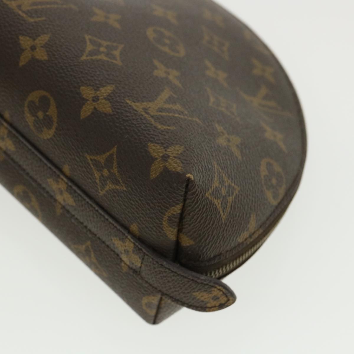 LOUIS VUITTON Monogram Trousse Demi Ronde Cosmetic Pouch M47520 LV Auth 33337