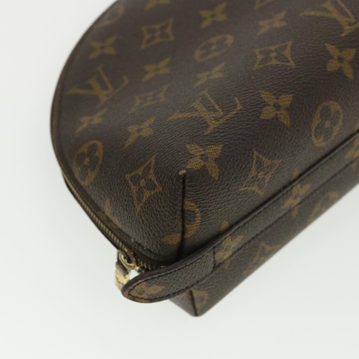 LOUIS VUITTON Monogram Trousse Demi Ronde Cosmetic Pouch M47520 LV Auth 33337