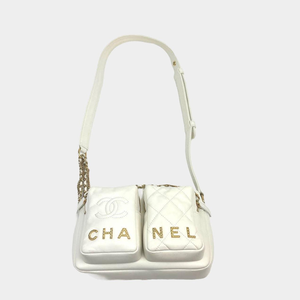 CHANEL 2022 Small Chain-Link Quilted Camera Bag