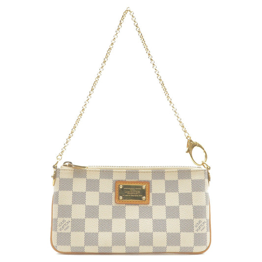 Louis Vuitton Damier Azur Pochette Milla MM Mini Pouch N60027