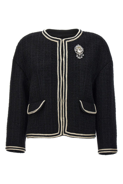 Gucci Women 'Interlocking G' Pin Tweed Jacket