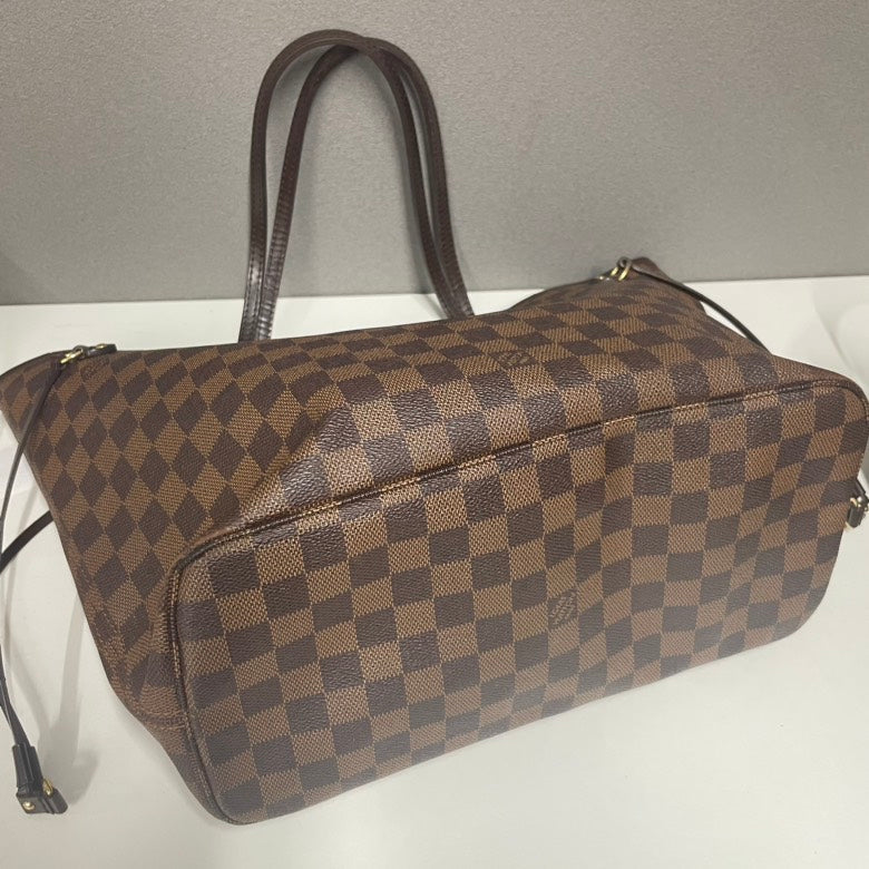 Louis Vuitton Damier Ebene Neverfull MM Tote Bag, Brown