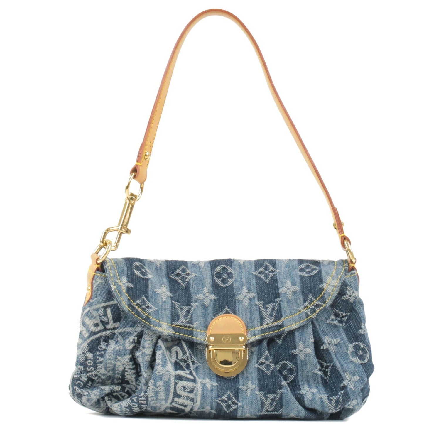 Louis Vuitton Monogram Denim Mini Pleaty Raye Shoulder Bag M95333