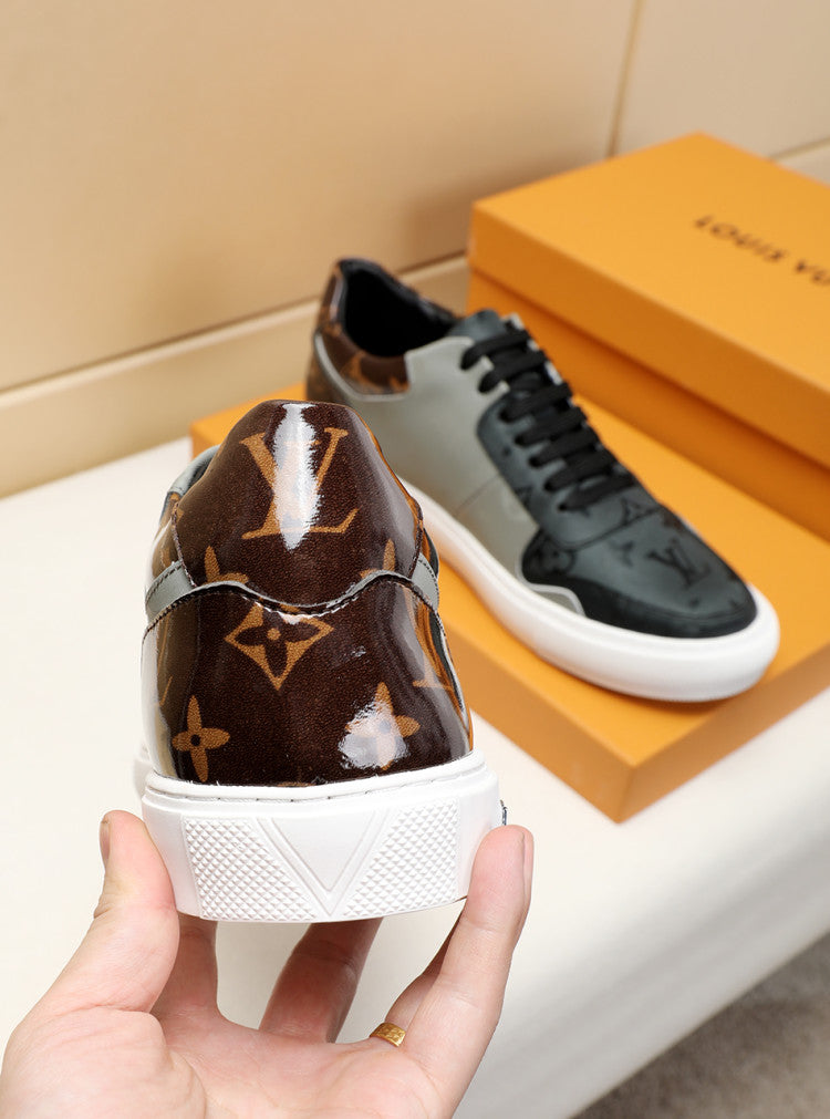 The Bags Vibe - Louis Vuitton LWnogram Denim Brown And Gray Sneaker