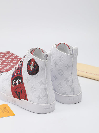 The Bags Vibe - Louis Vuitton Stellar Trainer Boot White Red Sneaker