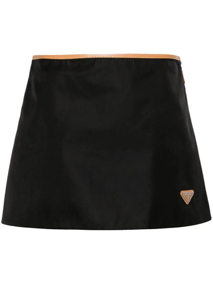 Prada Women Contrasting Waistband Mini Skirt