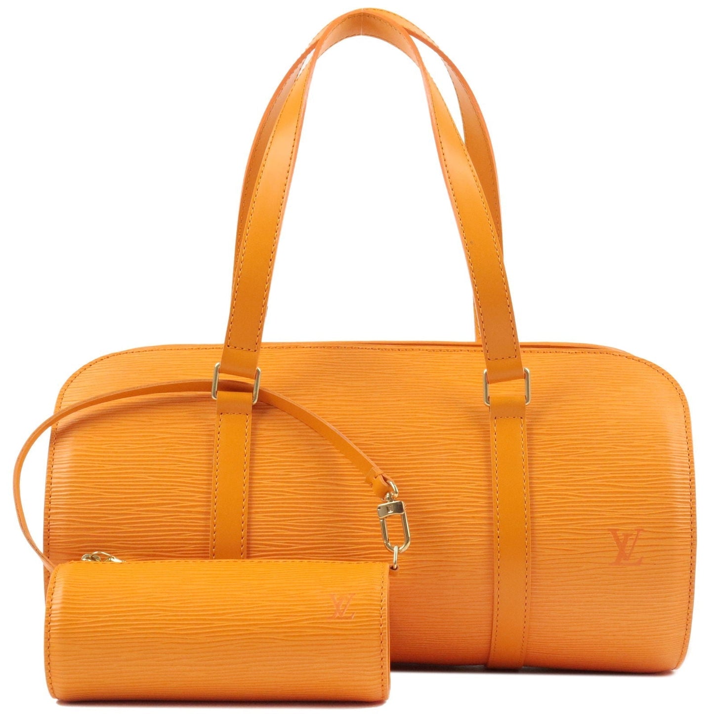 Louis Vuitton Epi Soufflot Hand Bag Pouch Mandarin Orange M5222H