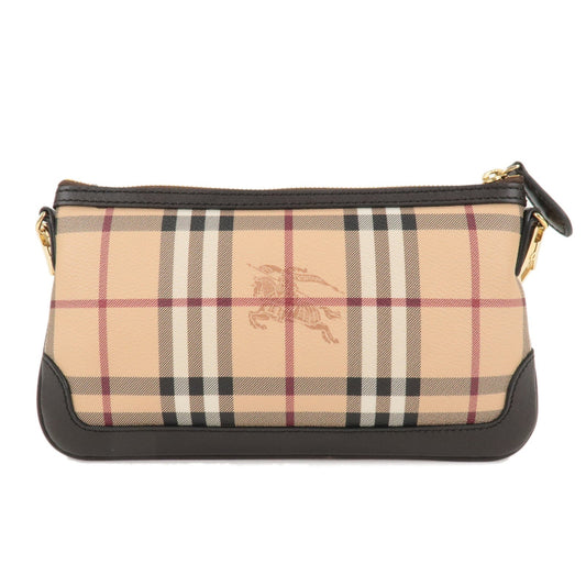 BURBERRY Nova Plaid PVC Leather Shoulder Bag Beige Brown