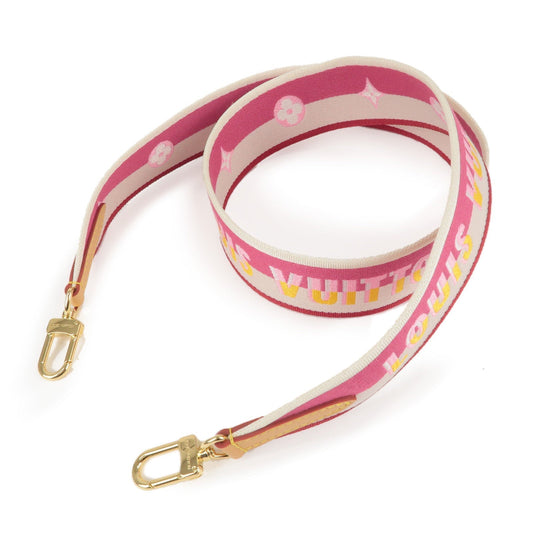 Louis Vuitton Leather Cotton Shoulder Strap Pink White