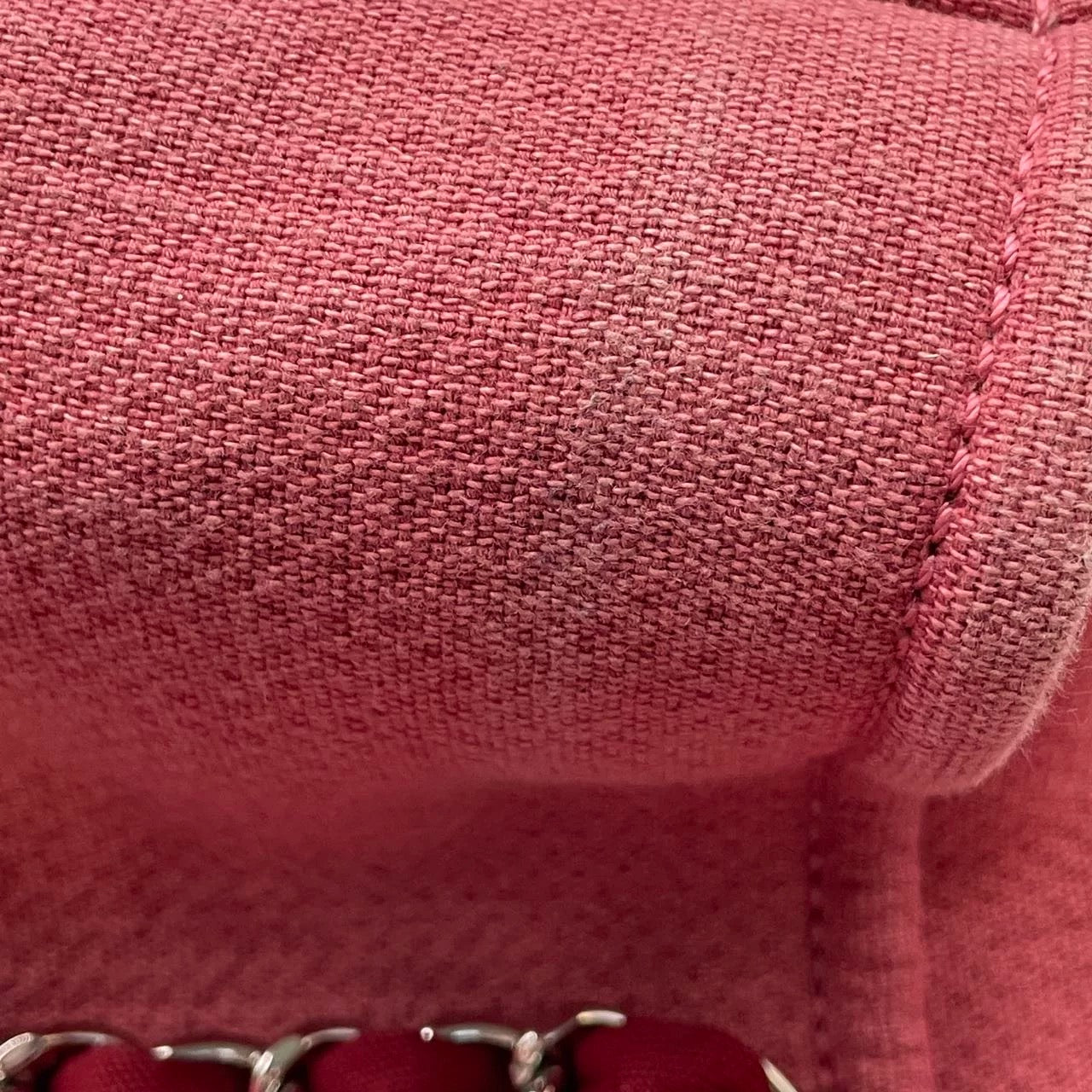 Chanel Deauville Tote 2011 Medium Red Denim Top Handle