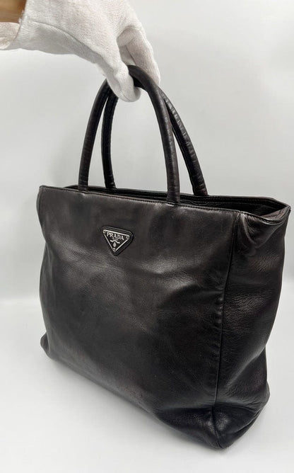 Prada Dark Brown Leather Tote