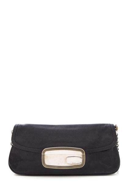 Prada Black Leather Clutch