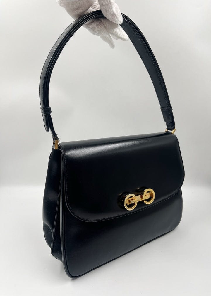 Stunning Vintage Gucci Box Bag - Black Leather