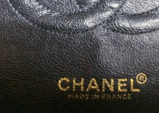 Chanel Classic Flap Diamond Stitch 2002 Black Denim with Coco Logo Prints 24k Gold Hardware