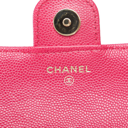 Pink Chanel Quilted Caviar Foldable Printed Fabric Tote with Chain