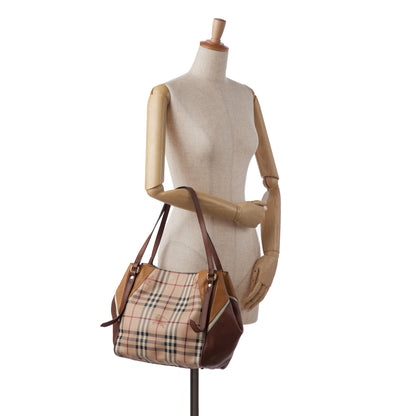 Tan Burberry Haymarket Check Canterbury Tote