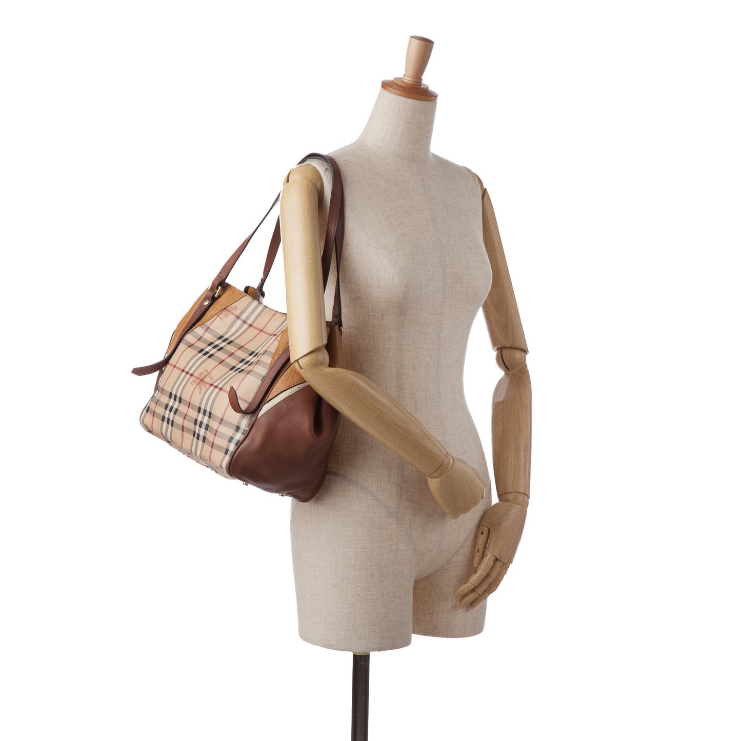 Tan Burberry Haymarket Check Canterbury Tote