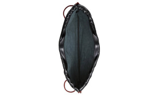 GUCCI Print Retro Logo Printing Leather Drawstring Schoolbag Backpack Unisex Black 494053-0GCBT-8163