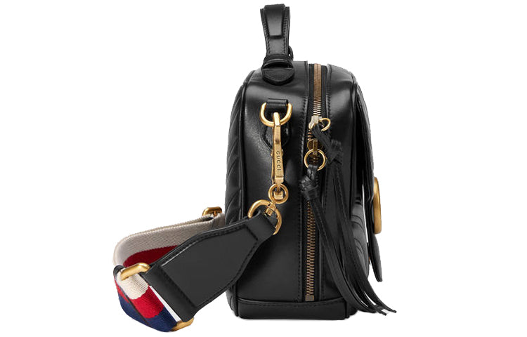 (WMNS) GUCCI GG Marmont Leather Shoulder Bag Black 498100-DTDPT-8975