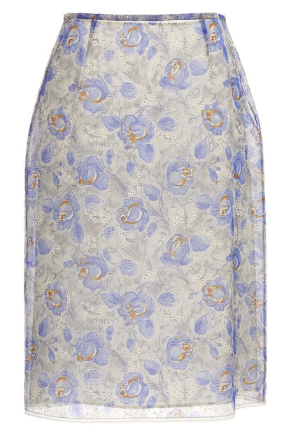 Prada Women Nylon Midi Skirt