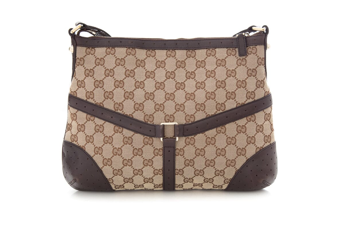 Gucci Reins Web Brown Shoulder Handbag