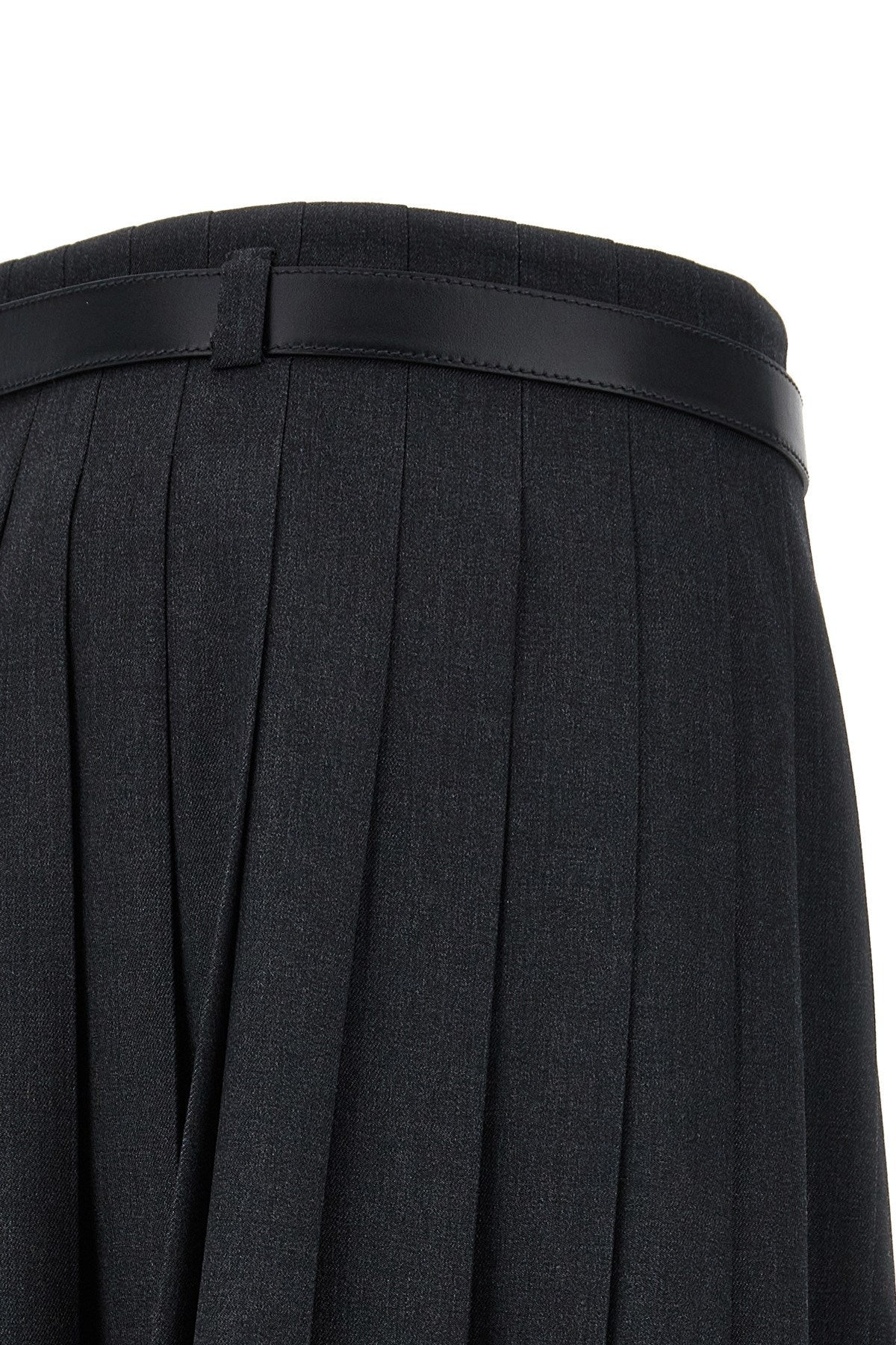 Prada Women Pleated Gabardine Skirt