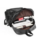 Gothslove Black Leather Backpack Men Travel Bag Waterproof School Bags for Teenage Pack Anti-Theft Backpack